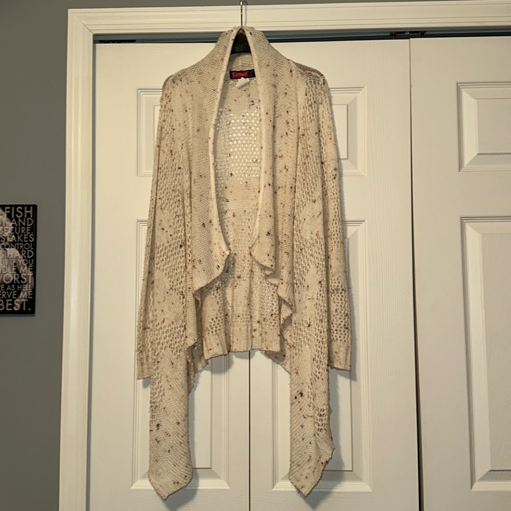 Cream and speckled heart cardigan